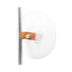 Antena direccional con diseño aerodinámico para minimiza la resistencia al viento, Ganancia de 30 dBi,  frecuencia (4.9 - 6.5 GHz), Polarización doble, incluye montaje para torre o mástil 