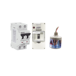 Kit de Centro de Carga Para Corriente Directa, Breaker de hasta 800 Vcc de 40 A con Supresor de Descargas Atmosféricas.