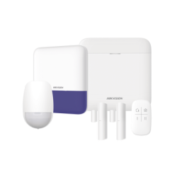(AX PRO) KIT de Alarma AX PRO / Incluye: 1 Hub con bateria de respaldo / 1 Sensores PIR / 2 Contactos Magnéticos / 1 Control Remoto / 1 Sirena Inalambrica Exterior / WiFi / Compatible con Hik-Connect P2P