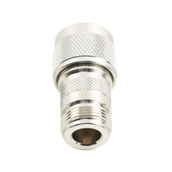Adaptador en Línea, de Conector N Macho Inverso a N Hembra, Níquel/ Oro/ Teflón.