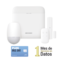 (AX PRO) KIT de Alarma AX PRO con GSM (3G/4G) / Incluye: 1 Hub con bateria de respaldo / 1 Sensor PIR / 1 Contacto Magnético / 1 Control Remoto /1 MICROSIM30M2M incluye 1 mes de servicio/ Wi-Fi / Compatible con Hik-Connect P2P