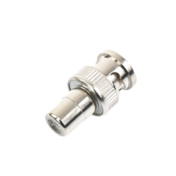 Adaptador en línea para 75 Ohm, de conector BNC macho a RCA hembra en aplicaciones de Audio-Video para cámaras, monitores y DVR´s.