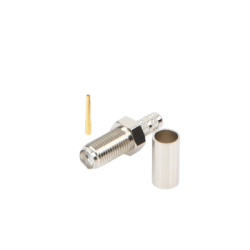 Conector SMA Hembra de Anillo Plegable para Cable RG-58/U, Niquel/ Oro / Teflón.