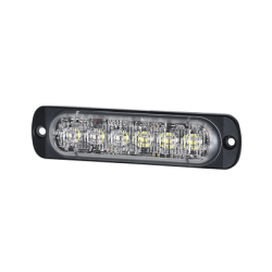 Luz Auxiliar de 12 LED, Ambar/Claro, SAE, Bisel Negro, Lente Transparente