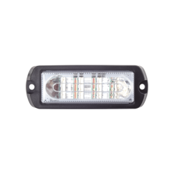 Luz Auxiliar Ultra Brillante X13 de 4 LEDs, color Ámbar, con mica transparente.