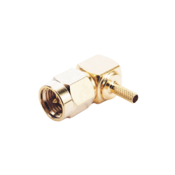 Conector SMA Macho en Ángulo Recto Para RG-174/U, Grupo B, Oro/ Oro/ Teflón.