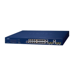 Switch Administrable PoE  Capa 2 de 16 Puertos 10/100/1000 Mbps 802.3af/at, 4 Puertos SFP Gigabit, Hasta 240 W 