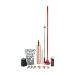 Kit Pararrayo con Accesorios para Protección de Diámetro de 80 m.