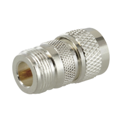 Adaptador en Línea de Conector N Hembra a UHF Macho (PL-259), Plata/ Oro/ Teflón.