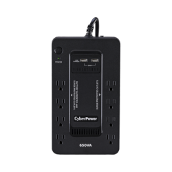UPS de 650 VA/390 W, Topología Standby con Modo Ahorrador ECO, Entrada 120 Vca NEMA 5-15P, Con 8 Tomas NEMA 5-15R 