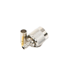 Conector TNC Macho de Anillo Plegable para Cables RG-58/U, LMR-195, Níquel/ Oro/ Delrin.