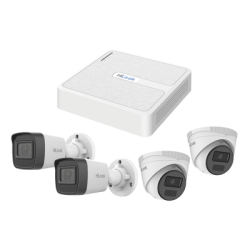 Kit IP 2 Megapixel / NVR de 4 Canales con 4 Puertos PoE / 2 Cámaras IP Bala para Exterior / 2 Cámaras IP Domo para ExterIOR
