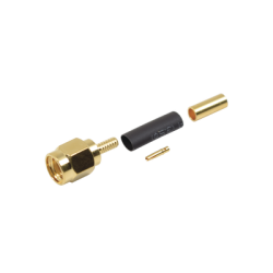 Conector SMA Macho Inverso de Anillo Plegable para Instalar en Cables RG-174/U y RG-316/U.