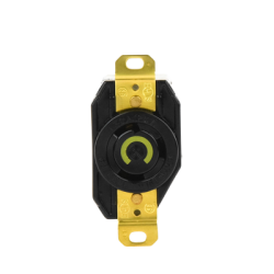 Receptáculo de Media Vuelta Industrial 30 A 125 V CA 2 Polos 3 Hilos (Nema L5-30R) Color Negro.