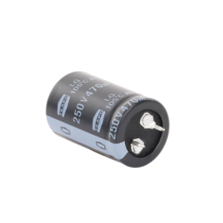Capacitor Electrolítico de Aluminio, Radial de 470 µFd, 250 Vcc, 105 °C, 25 x 40 mm.