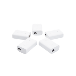 5 Unidades del Adaptador PoE Ubiquiti de 24 VDC, 1.0 A con puerto Gigabit, color blanco