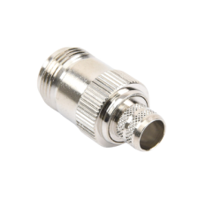 Conector N Hembra Inverso de Anillo Plegable para Cables 9913, RG-8/U, LMR-400, Grupo I, Níquel/ Oro/ Teflón.