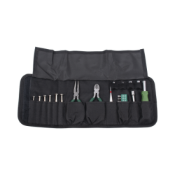 Juego de Herramientas en Estuche Portátil con 25 Pzas.  (Desarmadores Finos + Pinzas + Puntas + Maneral).