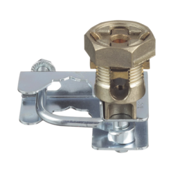 Abrazadera para Tierra Física en Base de Piso Falso, para Cables de 6 a 1/0 AWG. Para Pedestales Cuadrados de 7/8