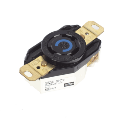 Receptáculo de Media Vuelta Industrial 30 A 250 V CA 2 Polos 3 Hilos (Nema L6-30R) Color Negro.