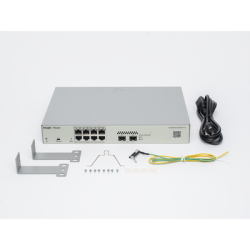 Switch Administrable PoE Capa 2 con 8 puertos Gigabit PoE 802.3af/at + 2 SFP para fibra 1Gb, gestión gratuita desde la nube, 125w