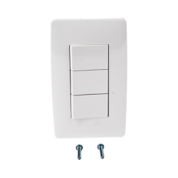 Apagador Triple Sencillo de 10 A/ 127 V CA ~ 60 Hz / Color Blanco.