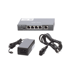 Switch Administrable PoE con 5 puertos Gigabit, 4 PoE 802.3af/at, gestión gratuita desde la nube, 54w