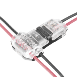 Conector en forma de T para 2 Contactos / Para una Conexión Rápida