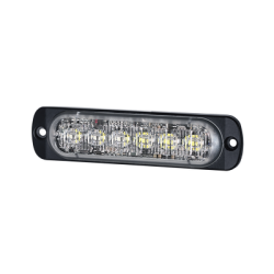 Luz Auxiliar de 12 LED, Rojo/Azul, SAE, Bisel Negro, Lente Transparente