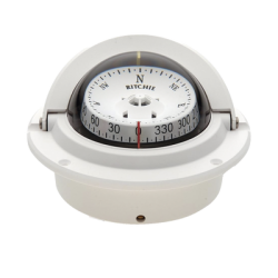 Brújula serie Voyager en color blanco, cuenta con iluminación nocturna color verde.