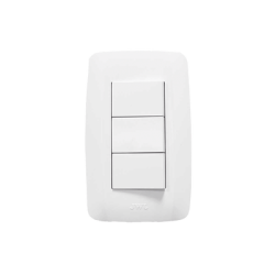 Apagador Triple de 127 V ~60 HZ 10 A / Color Blanco.