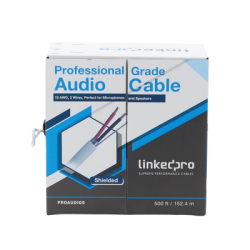 Cable para audio profesional calibre 18 en 2 hilos 100% cobre, BLINDADO perfecto para bocinas y micrófonos, bobina de 152 m 