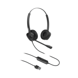 Diadema binaudal (duo) con tecnología antishock para teléfonos IP FANVIL USB con micrófono de cancelación de ruido, larga durabilidad 