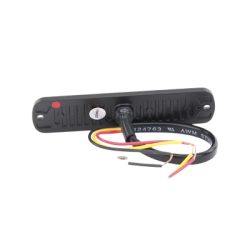 Luz Auxiliar de 6 LED, Ambar, Bisel Negro, Lente Transparente