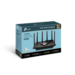 Router WiFi 6 Doble Banda / AX5400 MU-MIMO 4X4 y OFDMA / 1 puerto WAN 10/100/1000 Mbps / 4 puertos LAN 10/100/1000 Mbps / 1 puerto USB 3.0 /  6 potentes antenas / Administración App (Tether) o Página web / Protección HomeShield