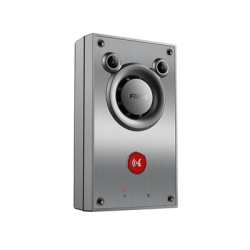 Intercomunicador IP, Altavoz 10W, 2 relevadores con botón para llamada, anti-vandálico, IP66 e IK10, PoE