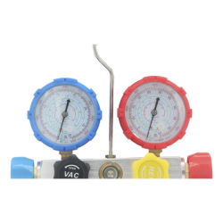 Juego de manómetros para aire acondicionado, herramienta de carga de refrigerante, doble válvula con adaptadores de acoplamiento rápido, manguera de 1.5 metros para refrigerantes : R410A, R32, R134A, R22 