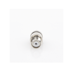 Conector Mini-UHF Hembra en Línea, de Anillo Plegable para Cable Coaxial RG-8/X, 9258, LMR-240, Níquel/ Plata/ Teflón.