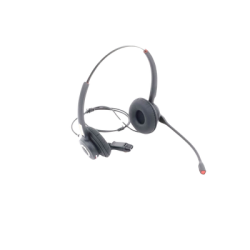 Diadema binaudal (duo) con tecnología antishock para teléfonos IP FANVIL y Polycom con micrófono de cancelación de ruido, larga durabilidad 