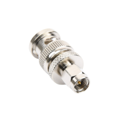 Adaptador en Línea de Conector SMA Macho a BNC Macho, Níquel/ Oro/ Teflón.