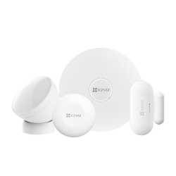 Kit de Alarma Inalambrico / Incluye: 1 Hub, 1 Sensor PIR, 1 Contacto Magnético y 1 Smart Boton / Configuración y Visualización por App Móvil EZVIZ / Protocolo Zigbee