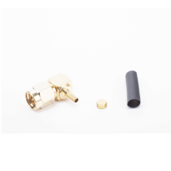 Conector SMA Macho en Ángulo Recto Para RG-174/U, Grupo B, Oro/ Oro/ Teflón.