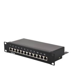 Panel de parcheo de impacto (110) Blindado (STP) de 12 puertos Cat5e, 10in 