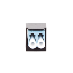 Módulo Acoplador LC Duplex, para Fibra Óptica Multimodo OM3/OM4, Tipo Mini-Com, Color Aqua