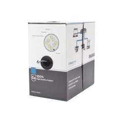 Bobina de cable de 305 m, ( 1000 ft ), Cat5e, alto desempeño, de color Gris, UL, para aplicaciones en video vigilancia, redes de datos. Uso Interior