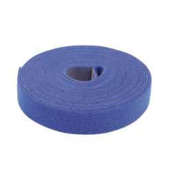 Cinta de Contacto Autoadherente Color Azul / 1.6 cm x 25 metros / Espalda con Espalda (Gancho y Bucle) 