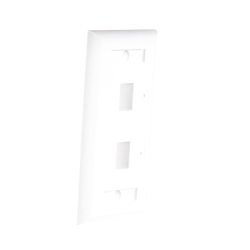 Placa de pared de 2 puertos, Keystone, con espacio para etiqueta, Color Blanco