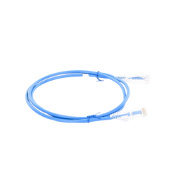 Cable de Parcheo Slim UTP Cat6A - 1 m Azul, Diámetro Reducido (28 AWG)