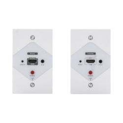 Kit Extensor HDMI en PLACAS DE PARED para distancias de 40 metros / Resolución 1080P @ 60 Hz / Cat 6/6A/ 7 / HDR/ Cero Latencia / Soporta Control Remoto / Placa de pared de 2.74 x 4.49” (tamaño estándar de EE.UU.).