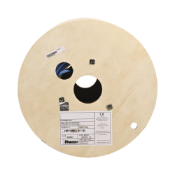 Bobina de Cable Blindado F/UTP de 4 Pares, Cat6A, Soporte de Aplicaciones 10GBase-T, LSZH (Libre de Gases Tóxicos), Color Azul, 305m